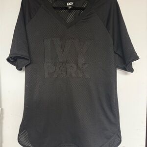 IVY PARK Men's Black V-Neck Mesh Jersey